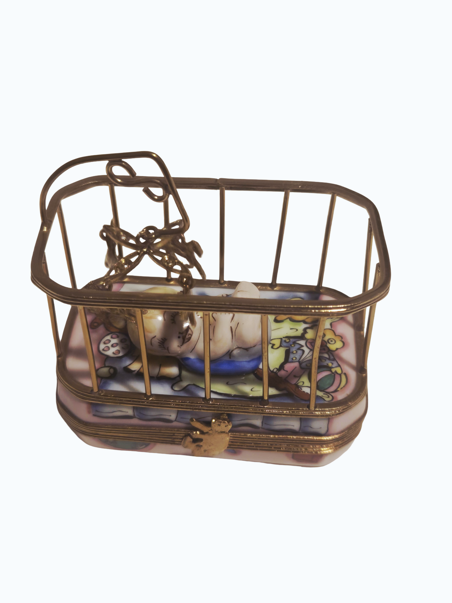 Baby in Playpen Rochard Authentic Limoges Box