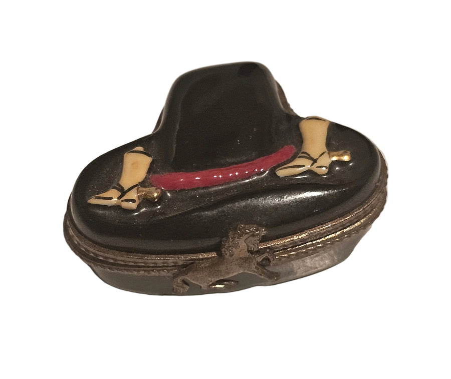 Black Mini Cowboy Hat Authentic Limoges Box