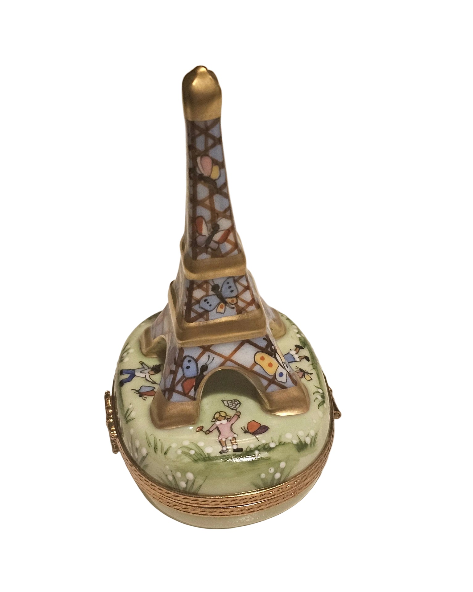 White Eiffel Tower w Balloons Limoges Box Authentic Limoges Box