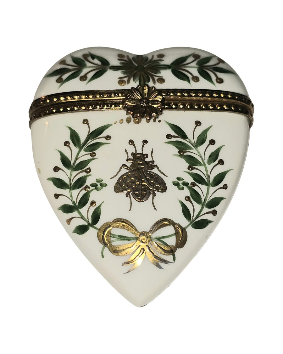 Empire Heart Box Gold Bee Wreath