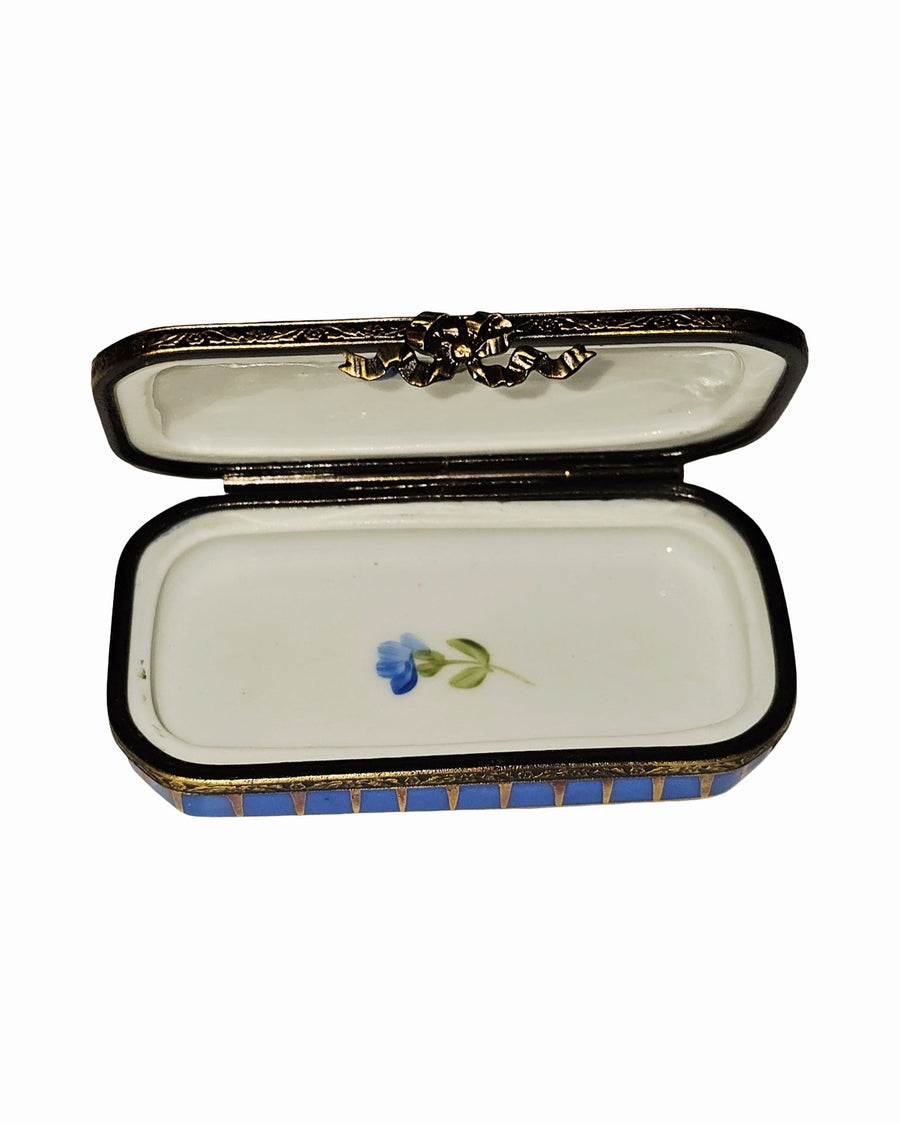 Blue Rectangle Floral Flat