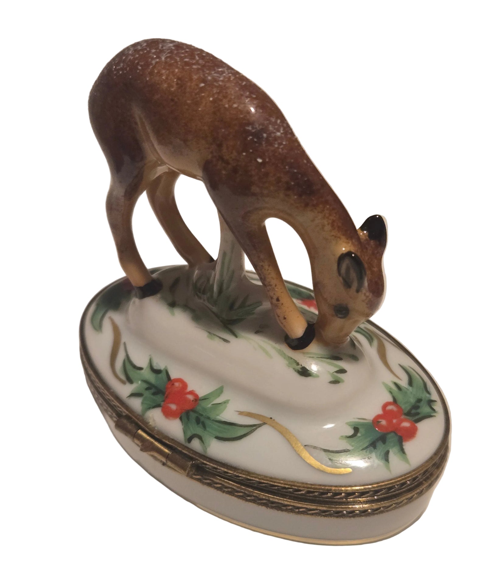 Christmas Deer in Snow Authentic Limoges Box
