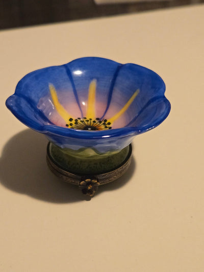 Large Blue Open Flower w Bee