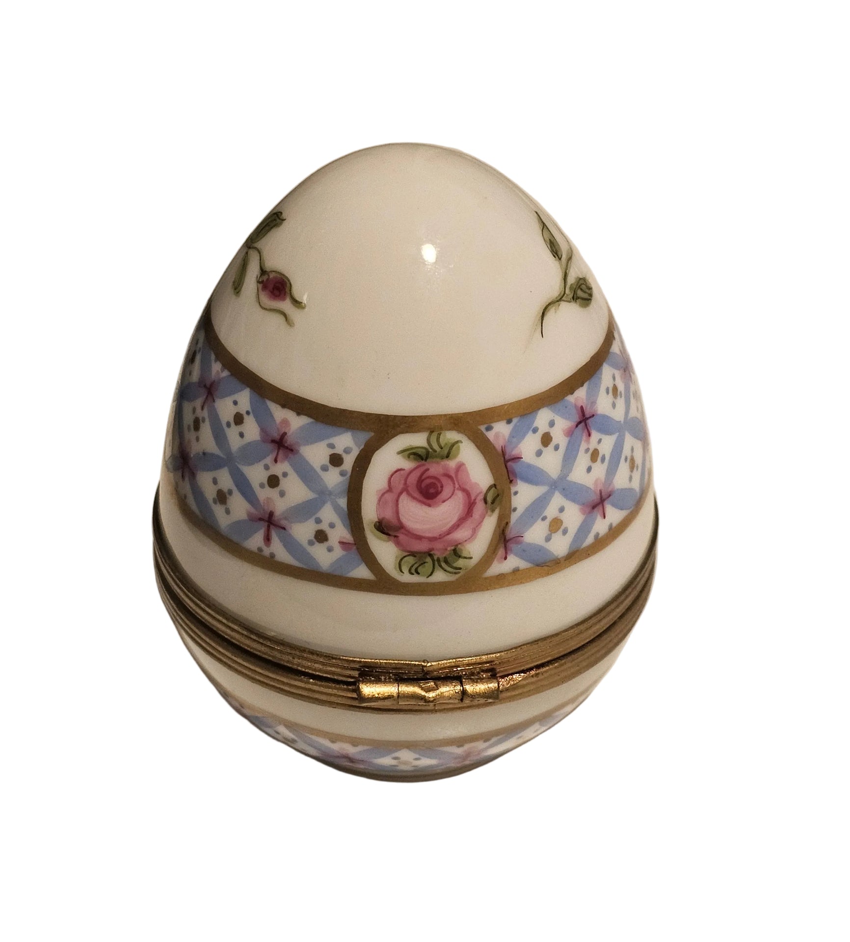 Blue W Roses Egg Limoges Box | Limoges Box Authentic Limoges Box