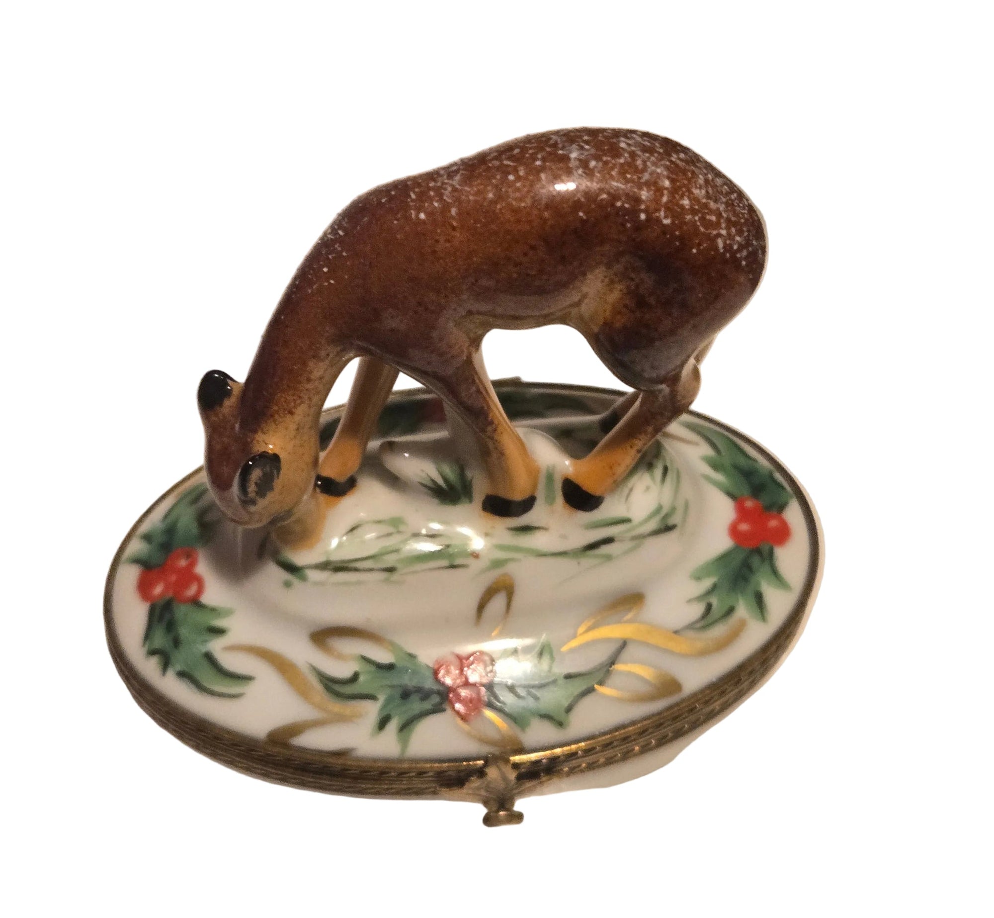 Christmas Deer in Snow Authentic Limoges Box