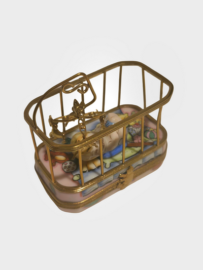 Baby in Playpen Rochard Authentic Limoges Box