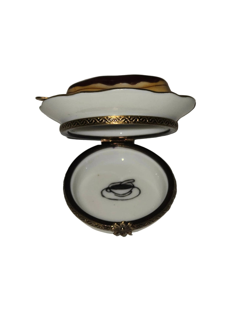 Eclair Pastry on Plate Limoges Box Authentic Limoges Box