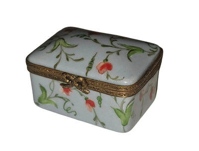 Light Blue Rectangle w Orange Flowers
