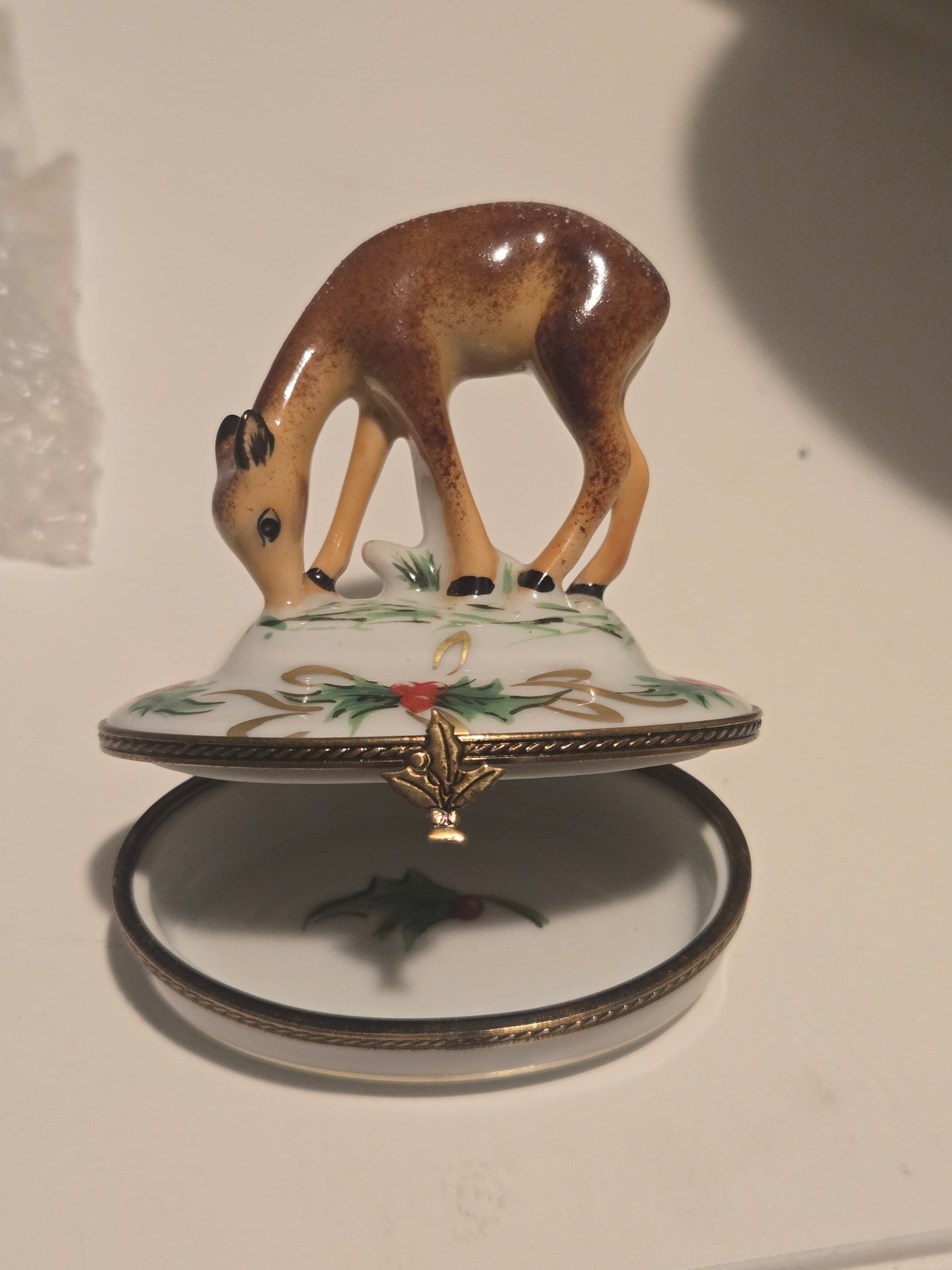 Christmas Deer in Snow Authentic Limoges Box
