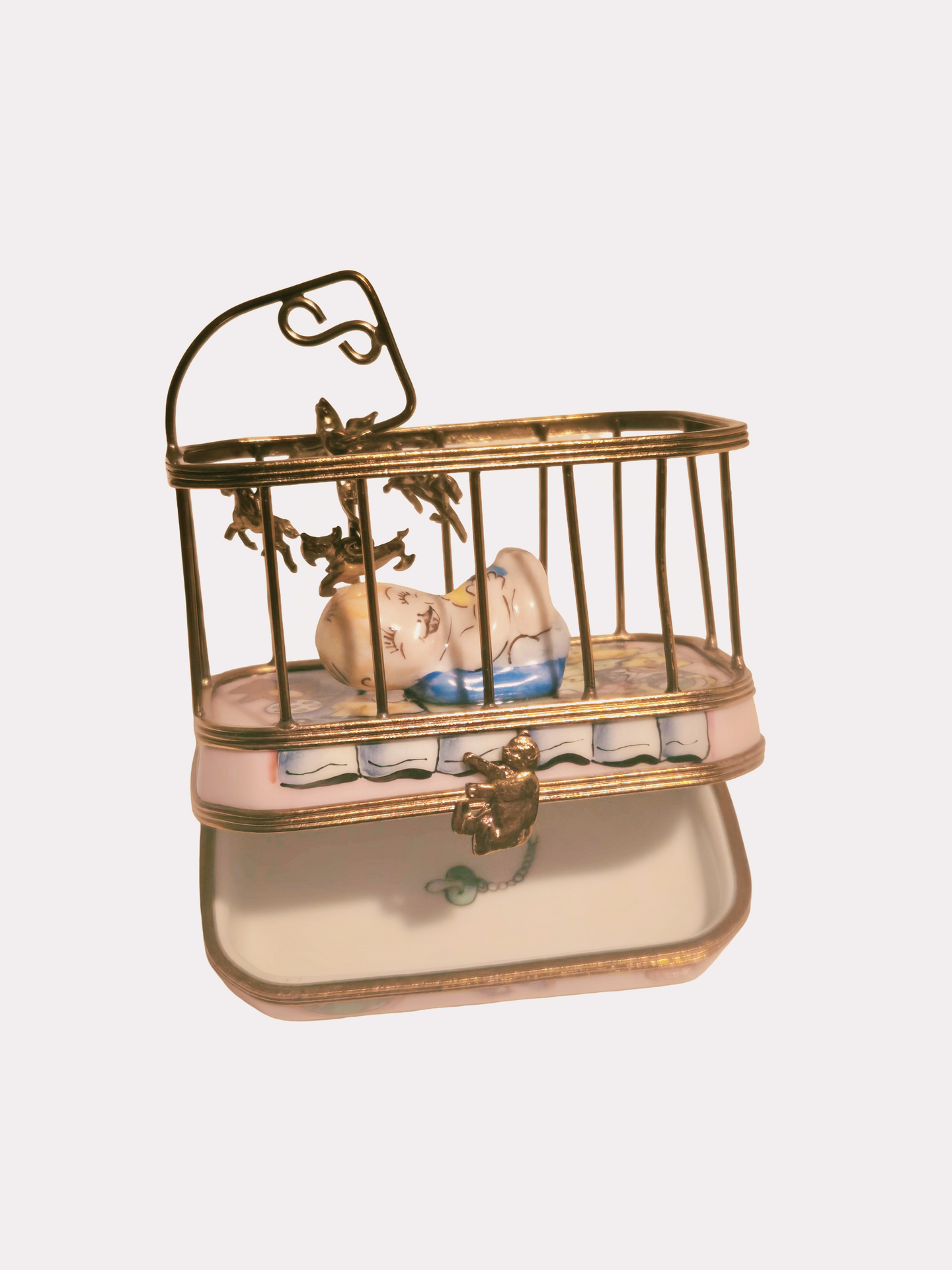 Baby in Playpen Rochard Authentic Limoges Box