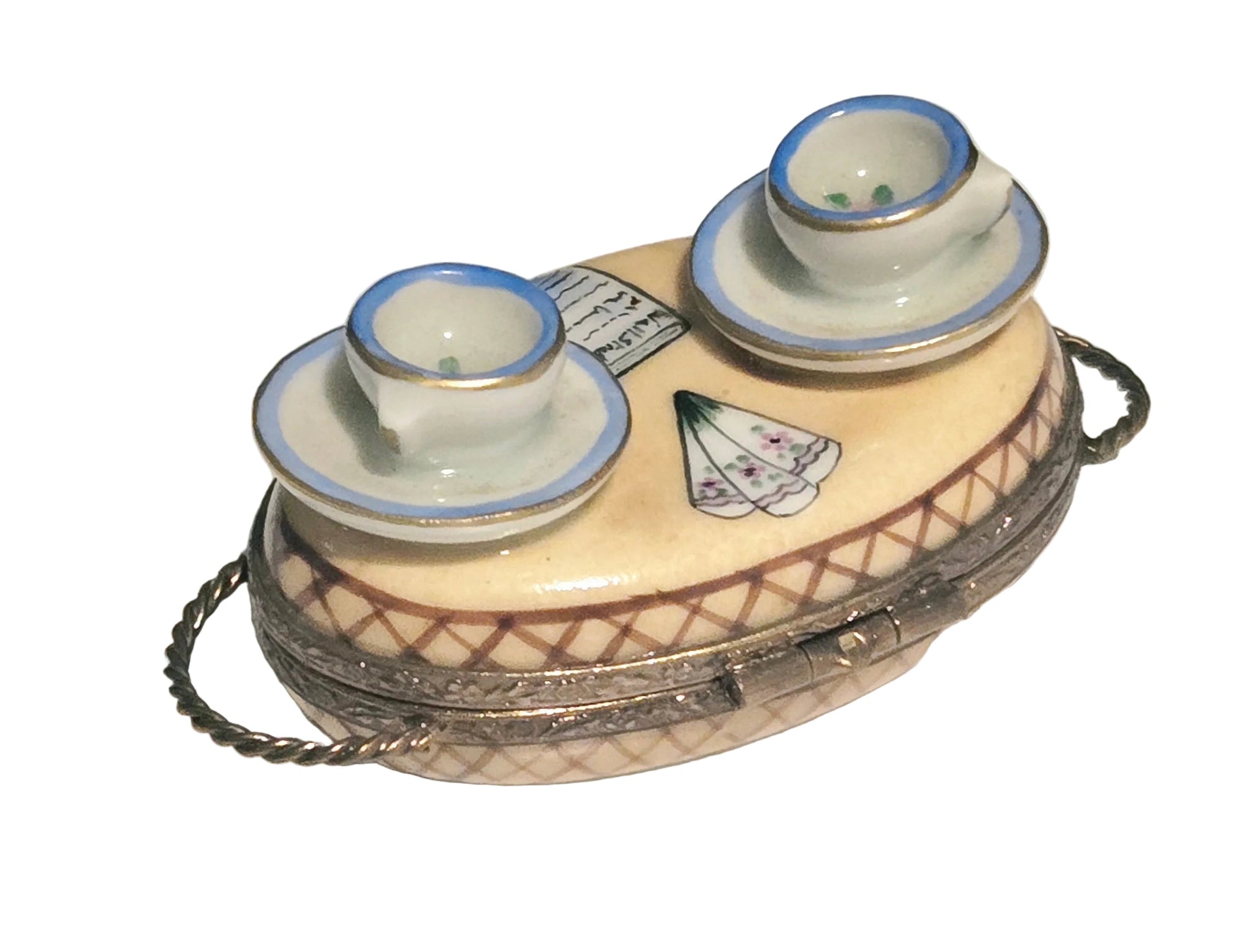 Tea Time for Two w Cups Limoges Box Authentic Limoges Box