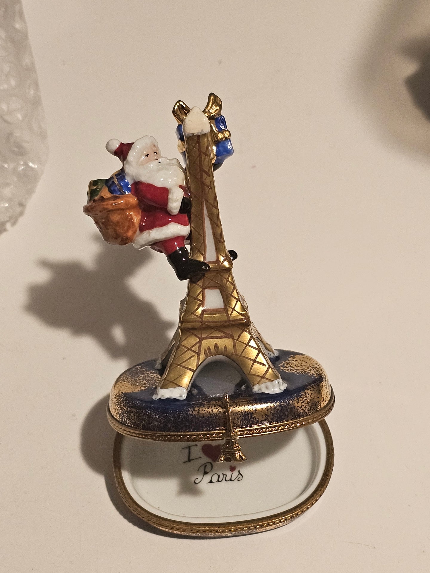 Santa on Eiffel Tower Christmas Rochard Limoges Box Authentic Limoges Box