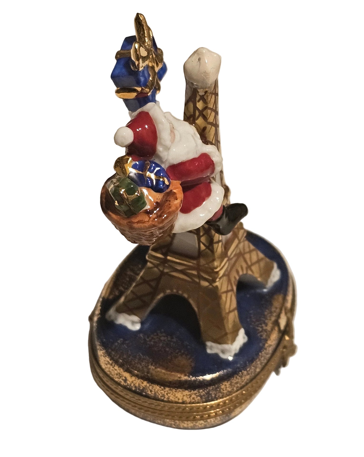 Santa on Eiffel Tower Christmas Rochard Limoges Box Authentic Limoges Box