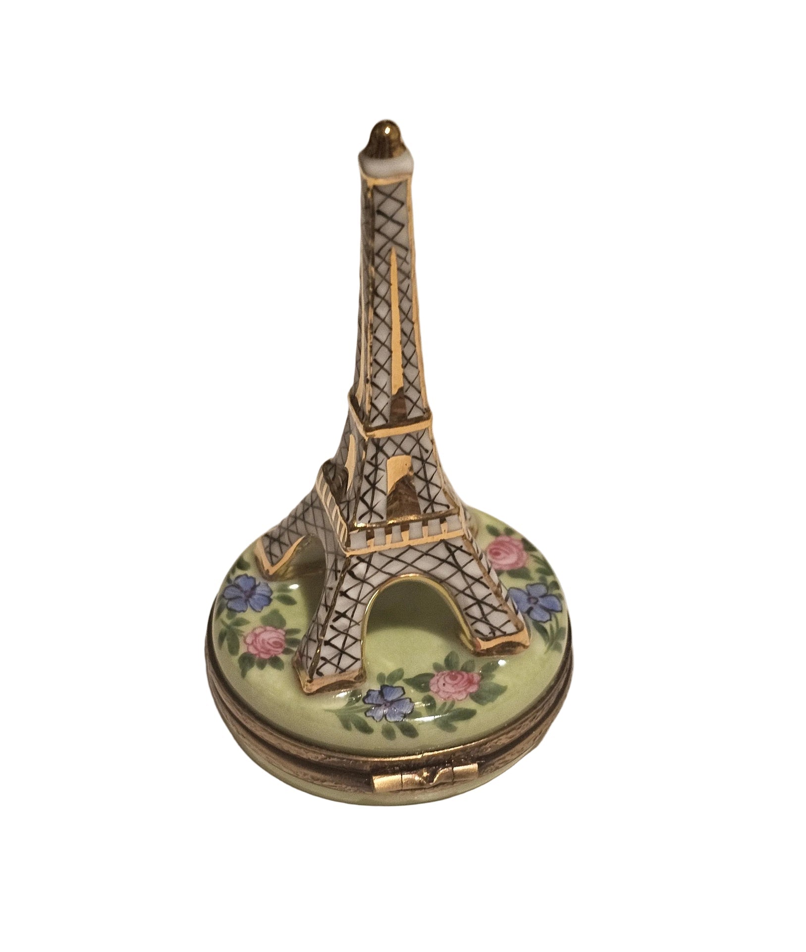 White Eiffel Tower w Flowers Limoges Box Authentic Limoges Box