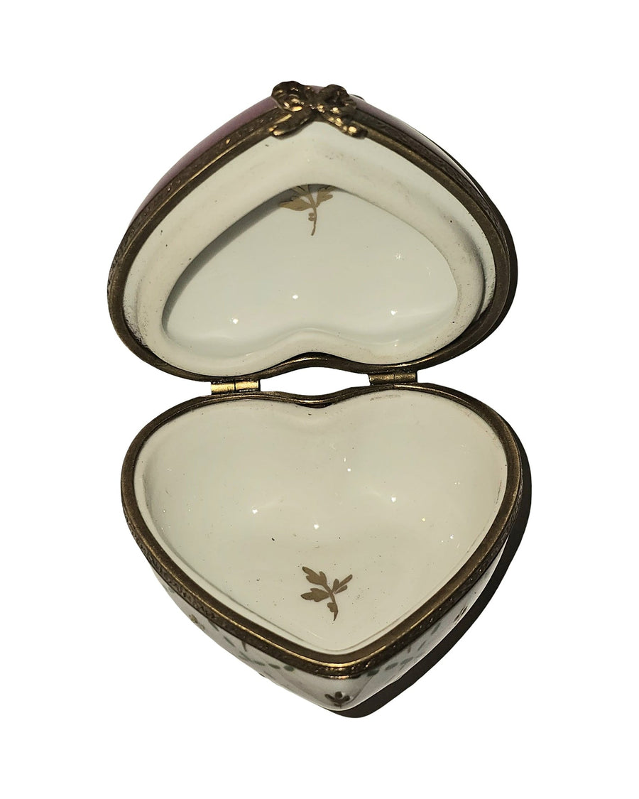 Pink Flower Gold on Heart