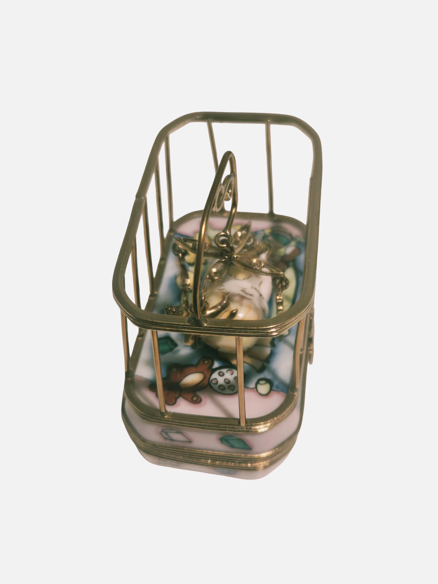Baby in Playpen Rochard Authentic Limoges Box