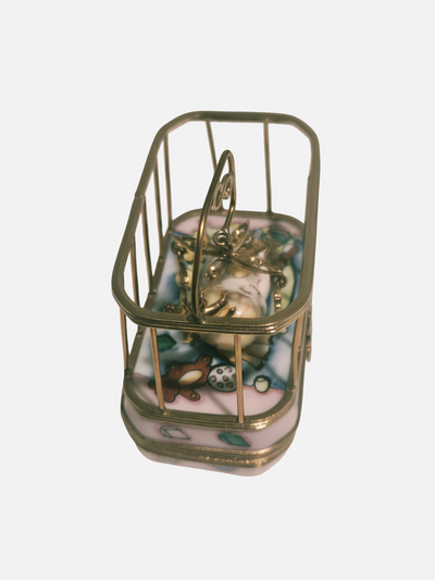 Baby in Playpen Rochard Authentic Limoges Box