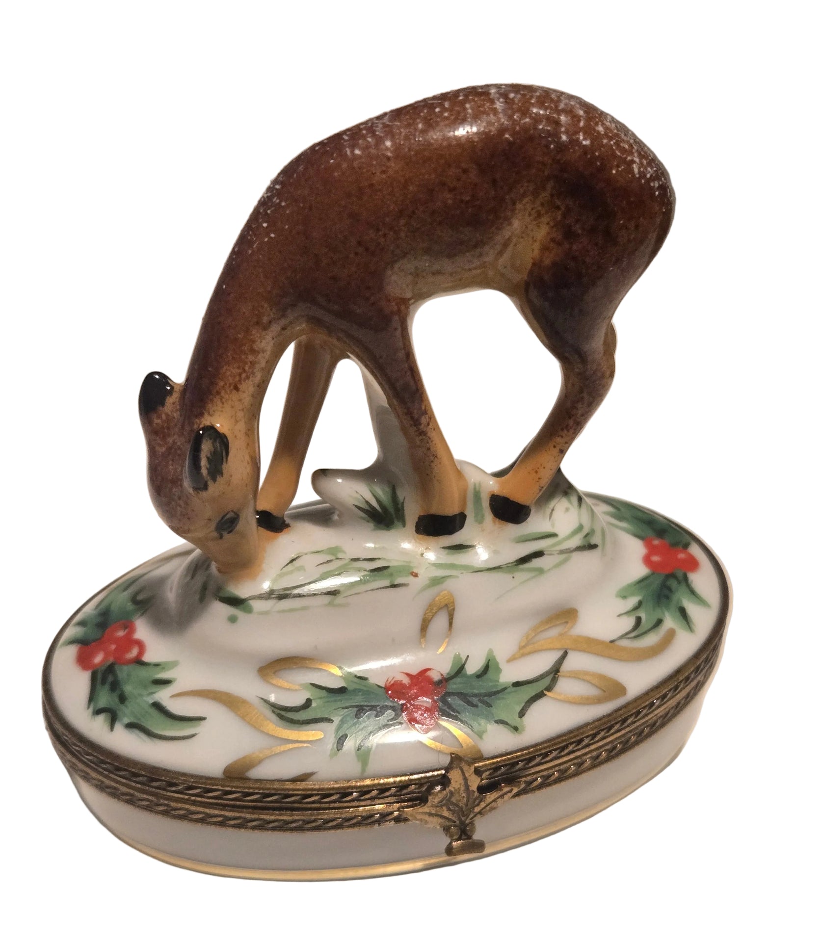 Christmas Deer in Snow Authentic Limoges Box