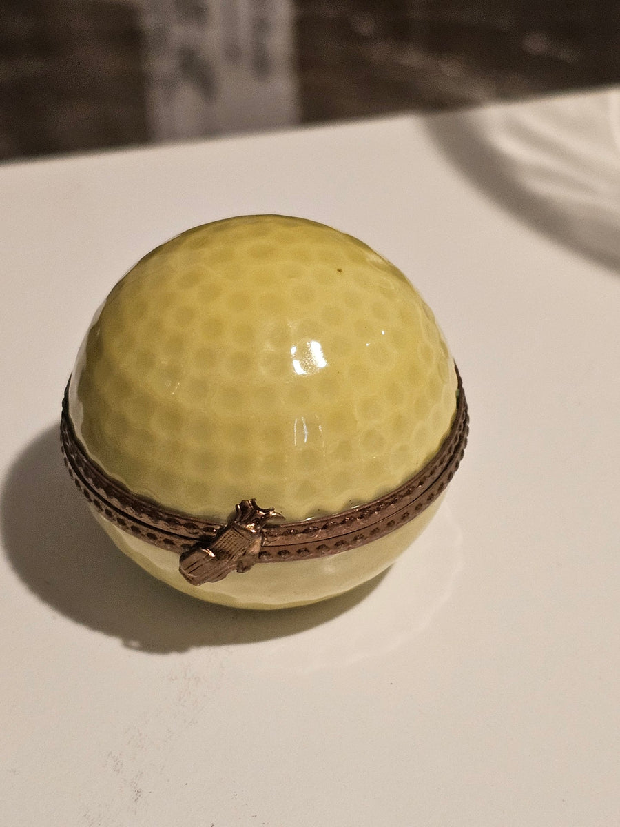 Yellow Golf Ball w Flag Painted Inside