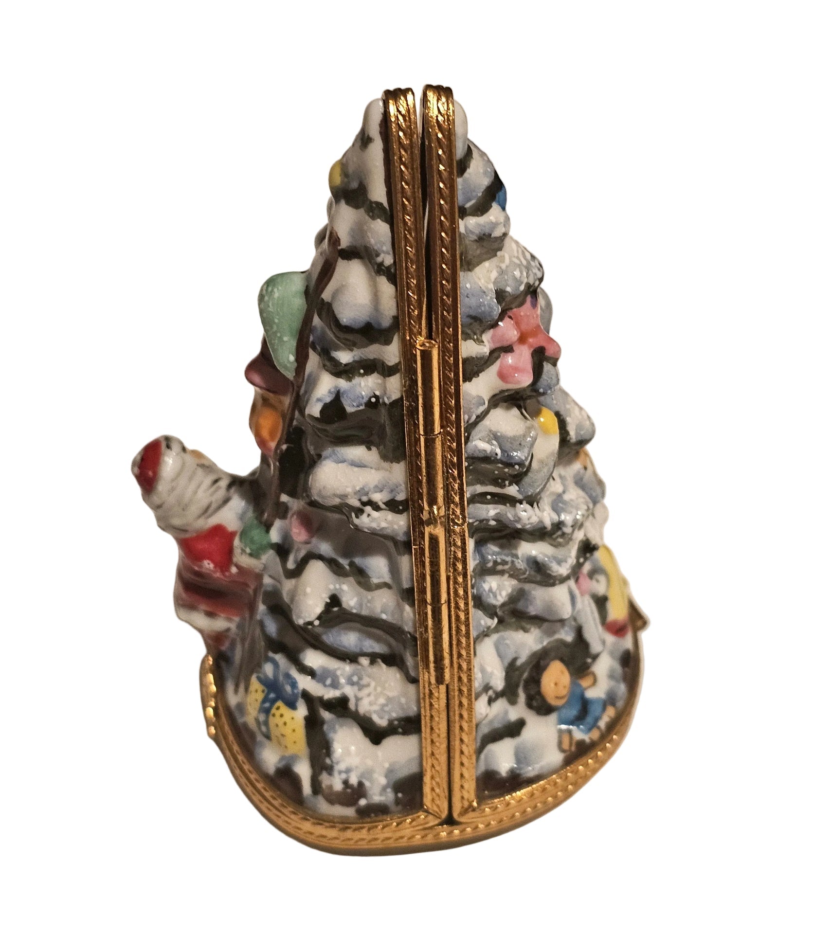 Rare Triple Hinged Christmas Tree Limoges Box Figurine) Authentic Limoges Box