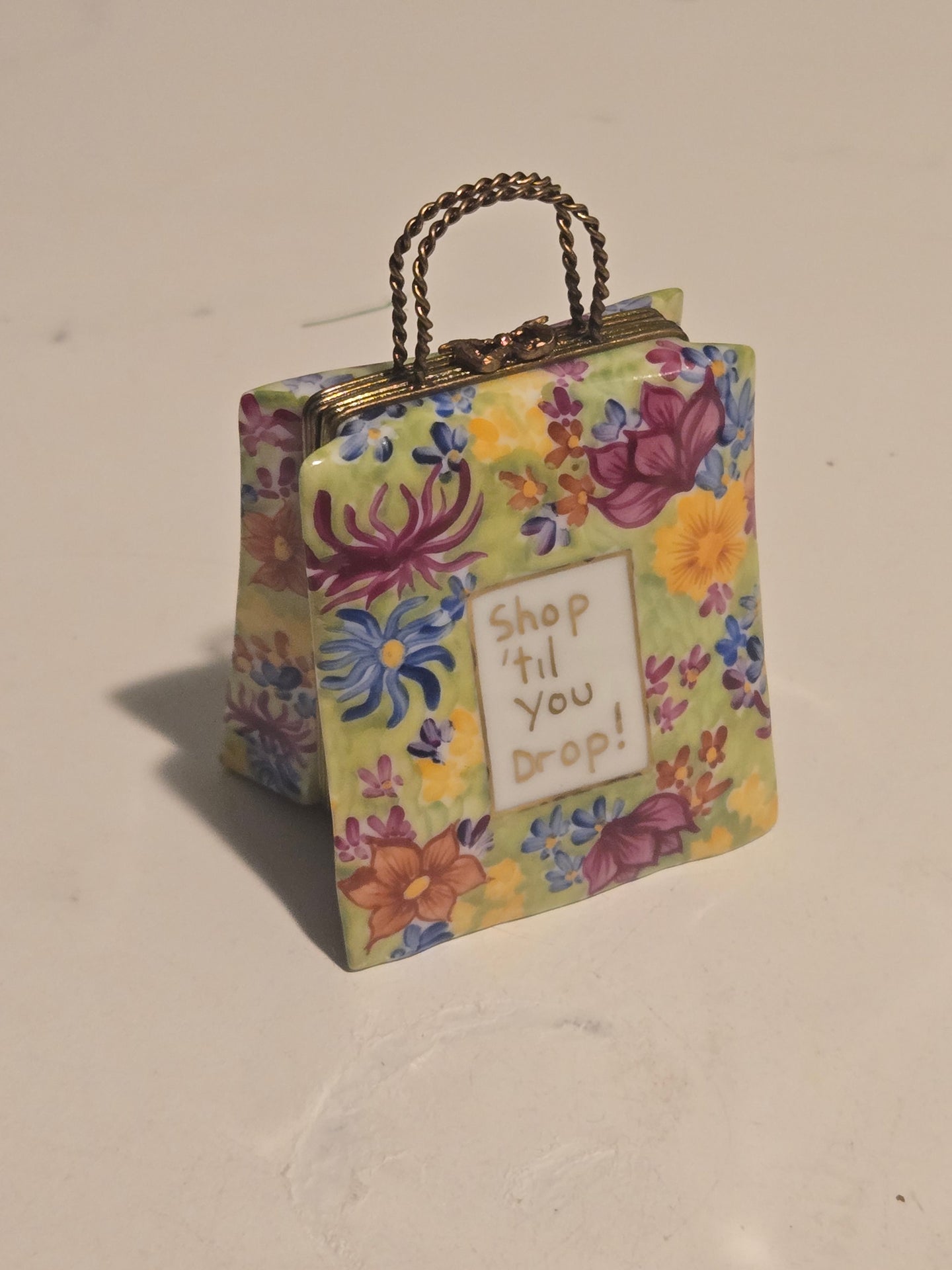 Shop Till You Drop Bag Floral Limoges Box