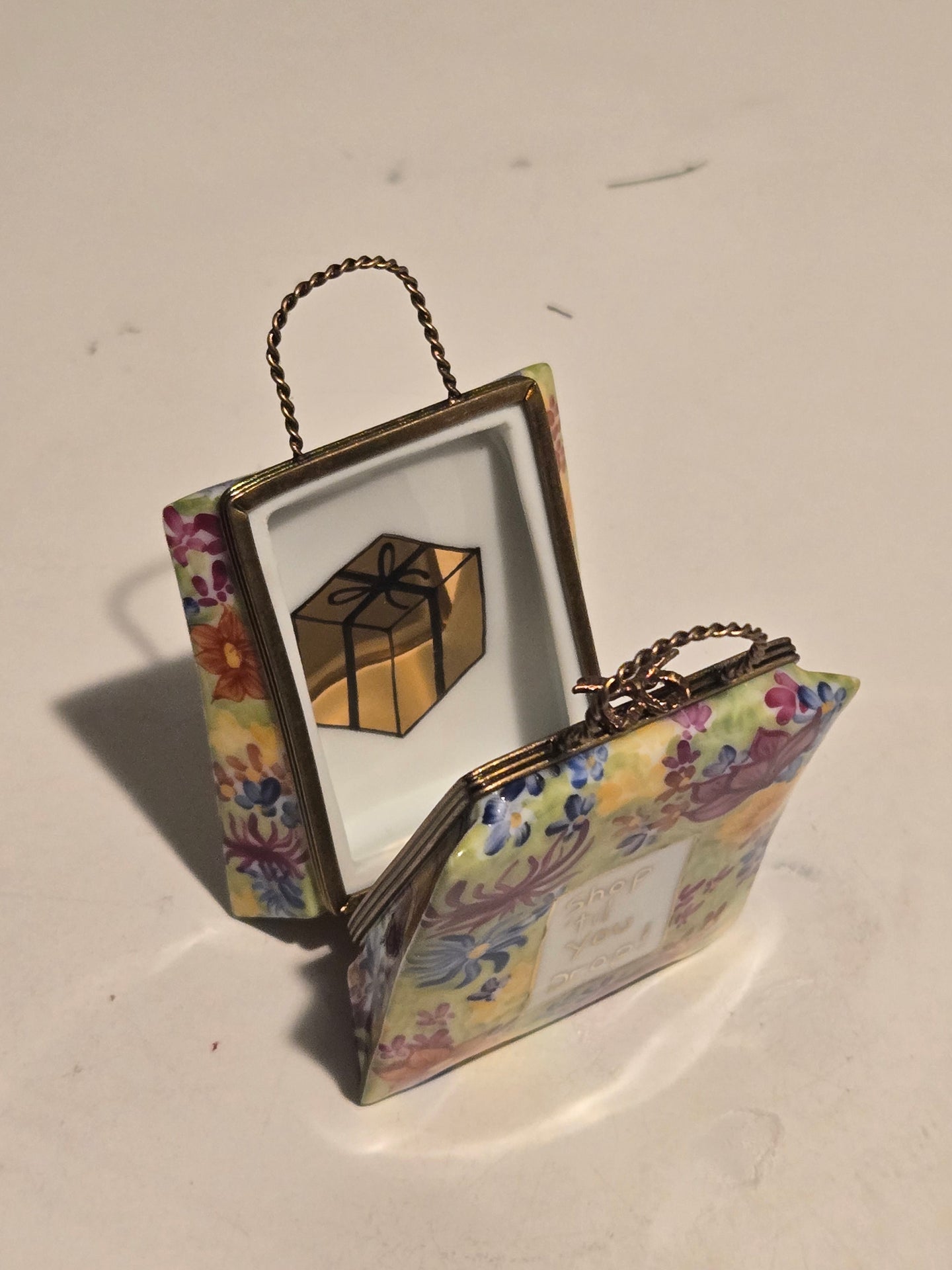 Shop Till You Drop Bag Floral Limoges Box