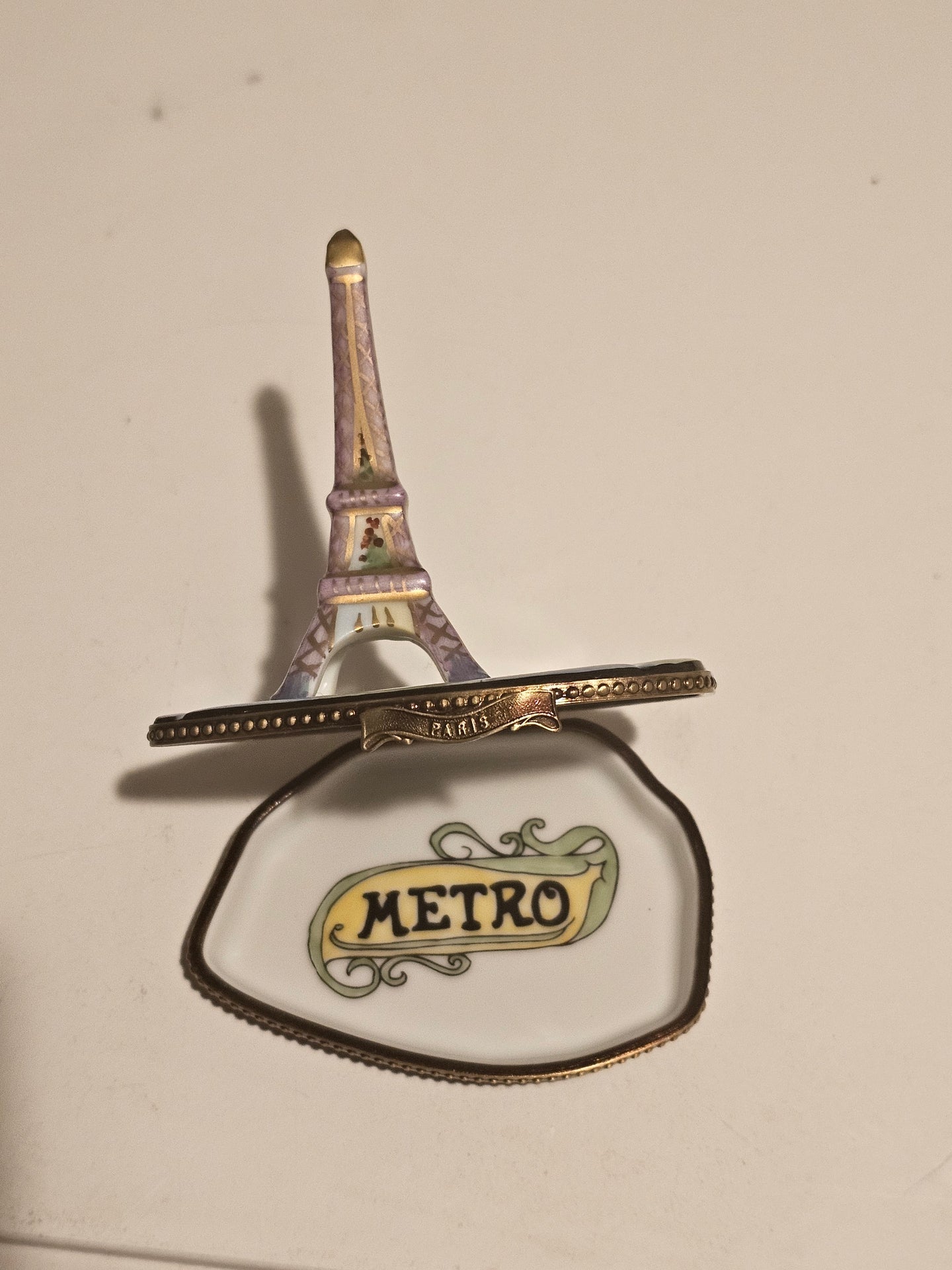 Eiffel Tower on Map France Limoges Box Authentic Limoges Box