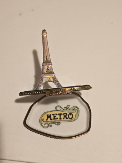Eiffel Tower on Map France Limoges Box Authentic Limoges Box