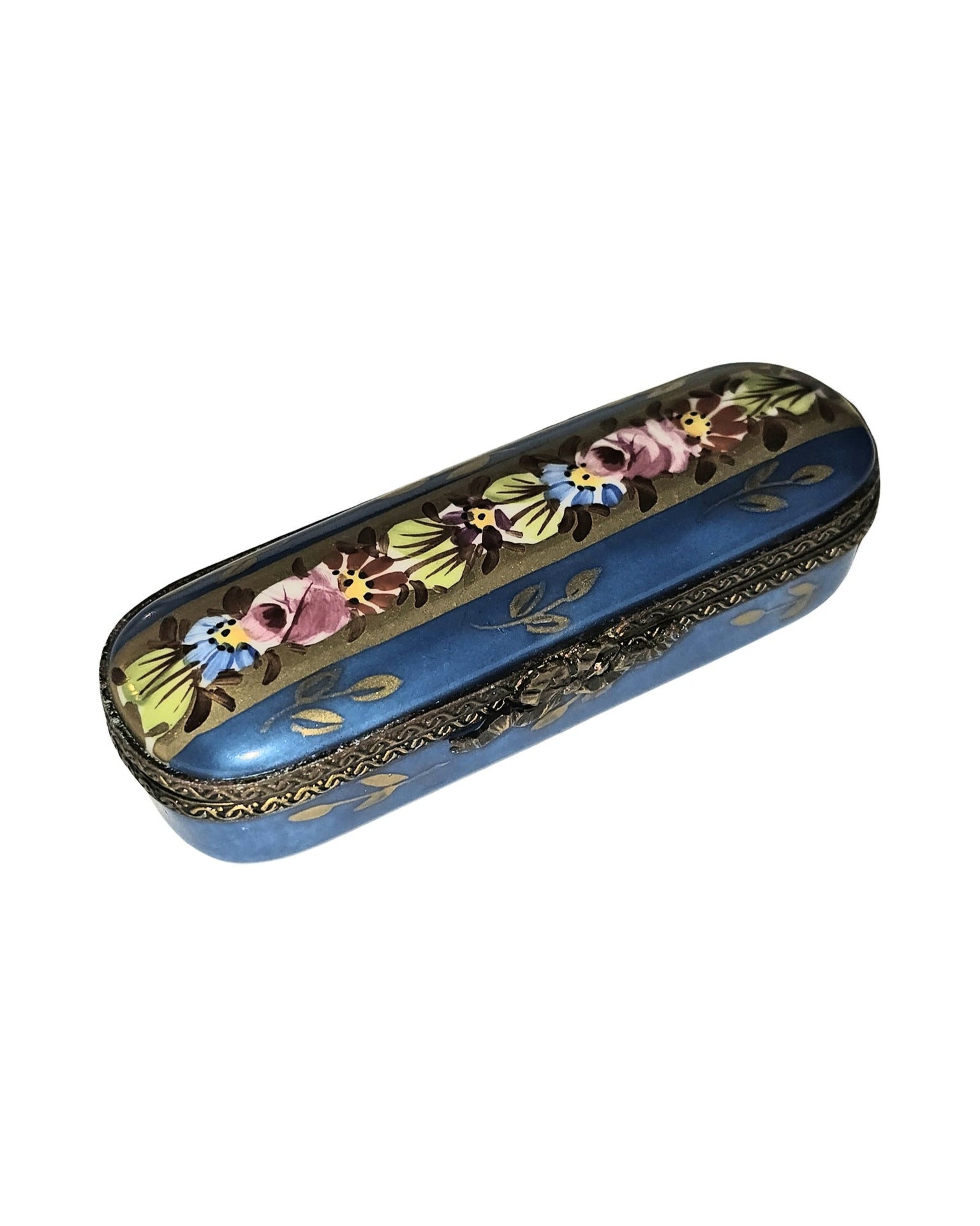 Blue Long Floral Rectangle