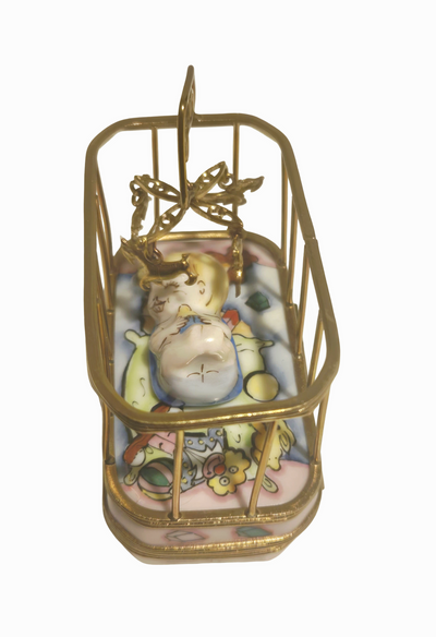 Baby in Playpen Rochard Authentic Limoges Box