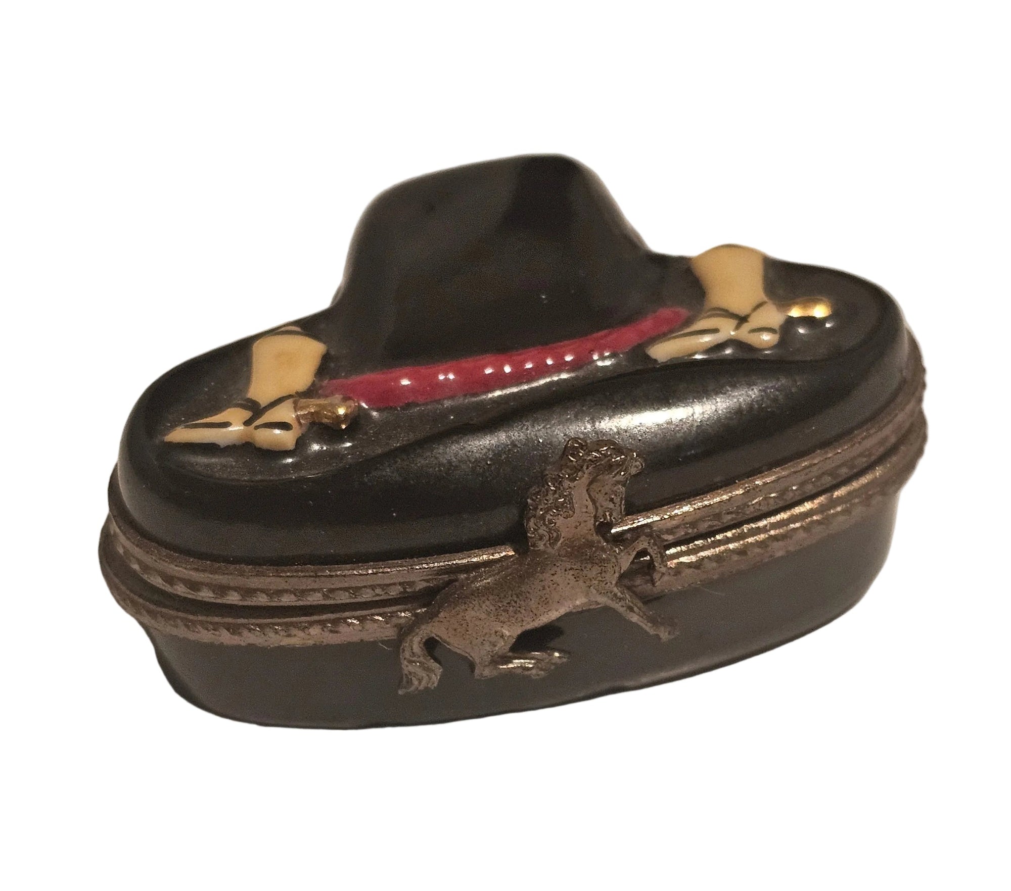 Black Mini Cowboy Hat Authentic Limoges Box
