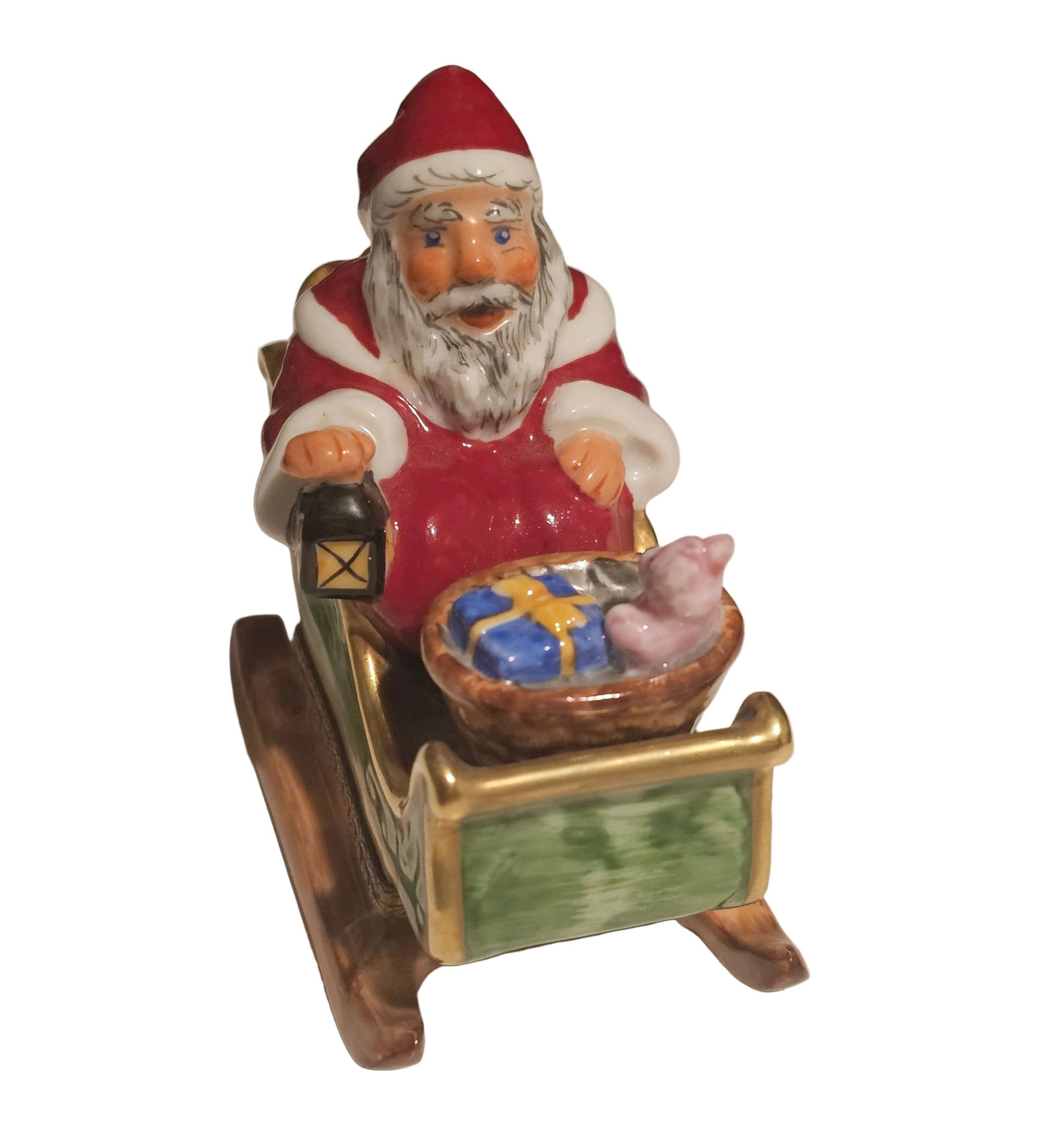 Santa in Sleigh Rochard Rare Authentic Limoges Box