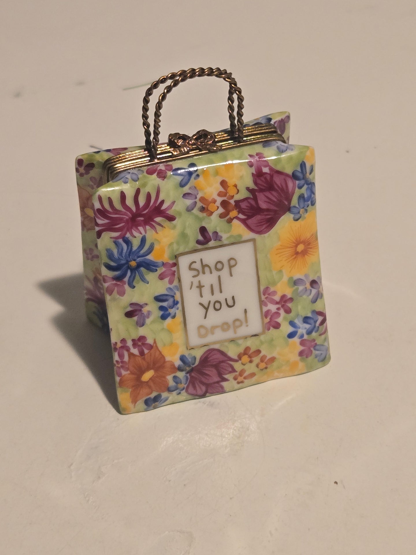 Shop Till You Drop Bag Floral Limoges Box