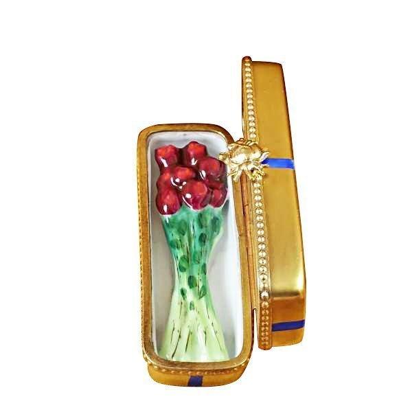 Rose Gold Porcelain Limoges valentine rose garden anniversary French Trinket Box