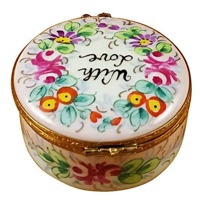 Round w Love Studio Collection Porcelain Limoges Valentine love traditional spcial occasions mother French Trinket Box