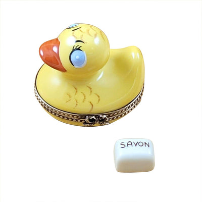 Rubber Duck with Yellow Soap Limoges Box - Limoges Box Boutique