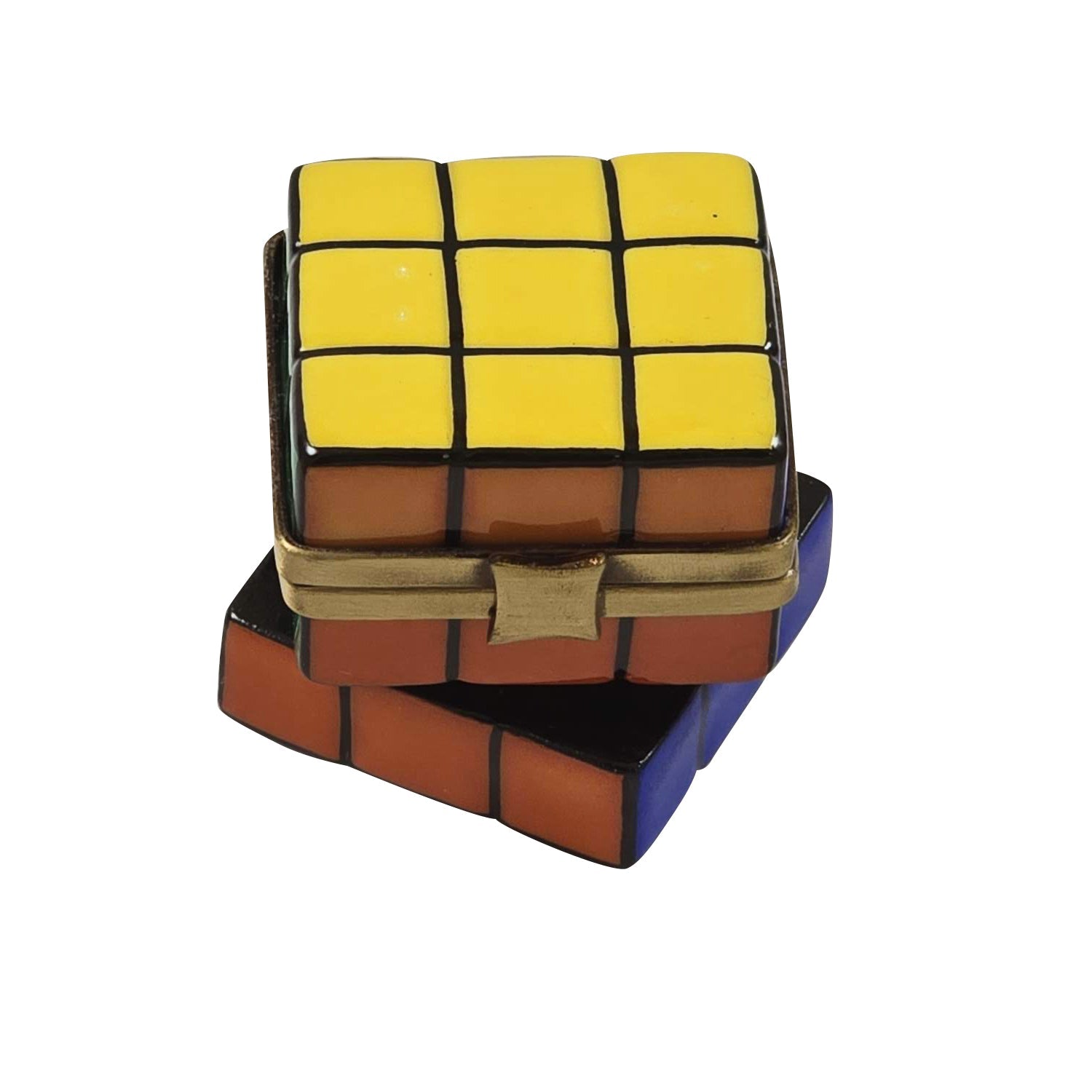 Rubik's Cube Porcelain Limoges Games Play Kids French Trinket Box