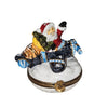 Santa's Airborne Adventure Box Porcelain Limoges santa claus French Trinket Box