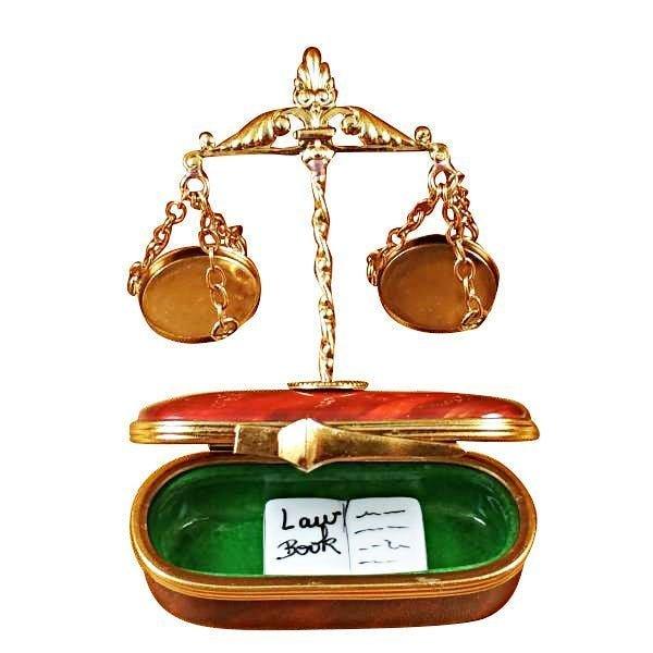 Scales of Justice Porcelain Limoges professional French Trinket Box