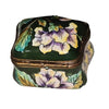 Scalloped Green Floral Elegance Porcelain Limoges traditional French Trinket Box