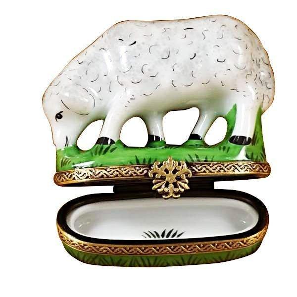 Sheep Porcelain Limoges farm nativity French Trinket Box