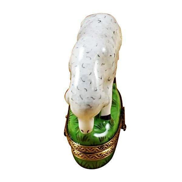 Sheep Porcelain Limoges farm nativity French Trinket Box