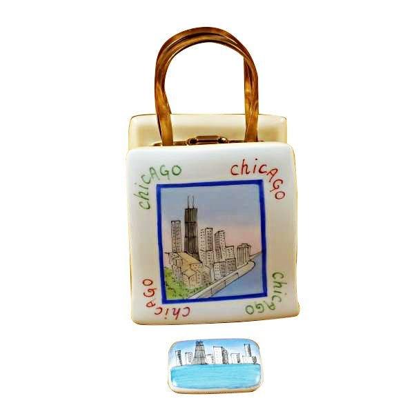 Shopping Bag Chicago Lighthouse Porcelain Limoges bags woman French Trinket Box