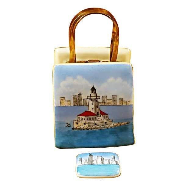 Shopping Bag Chicago Lighthouse Porcelain Limoges bags woman French Trinket Box