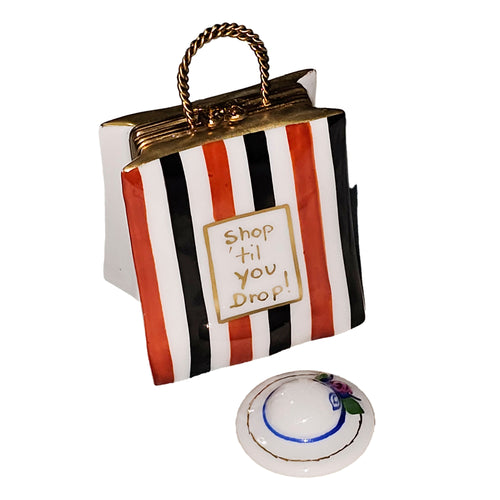 Shopping Delight Limoges Box Porcelain Limoges purse bag French Trinket Box