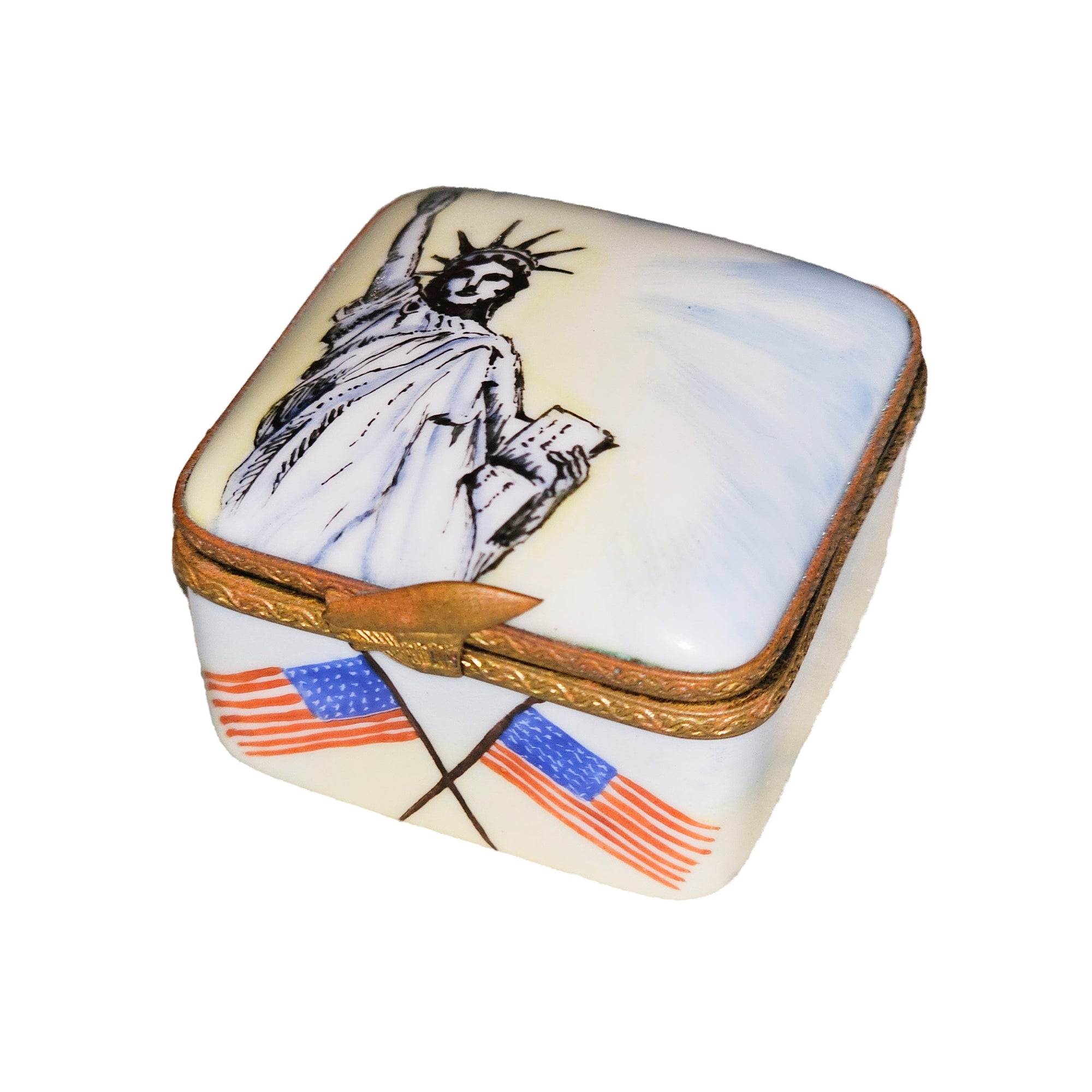 Statue of Liberty Limoges Box Porcelain Limoges traditional patriotic French Trinket Box