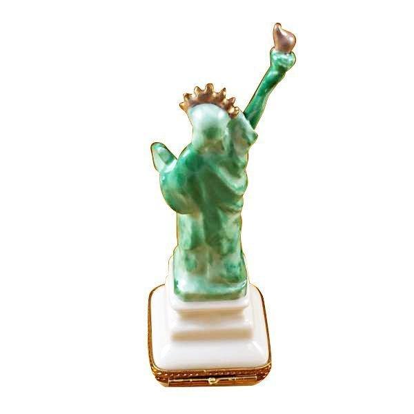 Statue of Liberty - White Base Porcelain Limoges monuments united states French Trinket Box