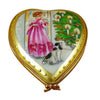 Studio Collection - Heart Little Girl Christmas Tree and Dog Porcelain Limoges xmas theme santa French Trinket Box