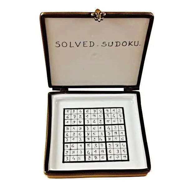 Sudoku Japan Puzzle Porcelain Limoges games travel French Trinket Box