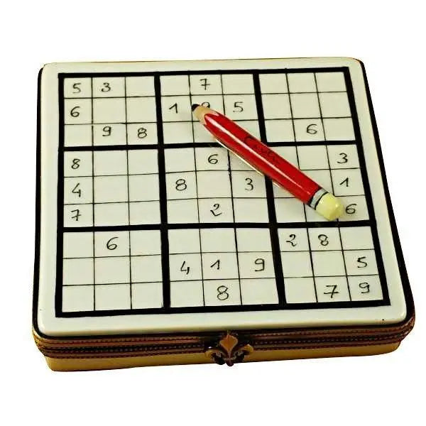 Sudoku Japan Puzzle Porcelain Limoges games travel French Trinket Box